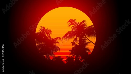 Retro 80s Sunset