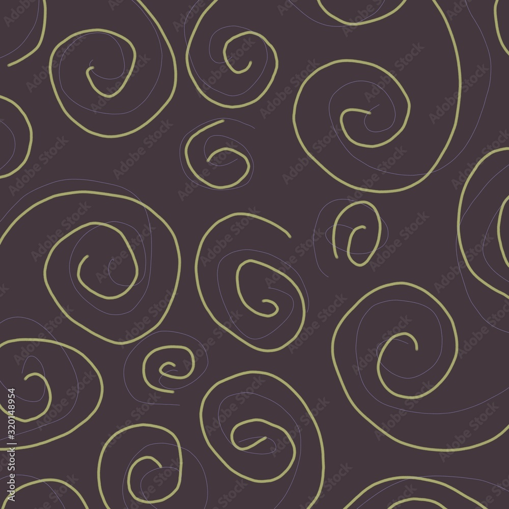Yellow curls on a brown background Yellow curls on a brown background