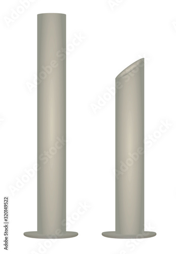Metallic barrier post. vector illustration