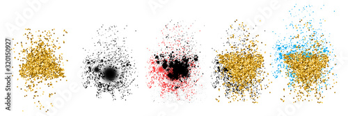 Abstract stippling texture splashes. Trendy objects for design