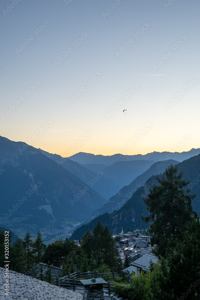 Verbier Sunset Paragliding Switzerland Alps