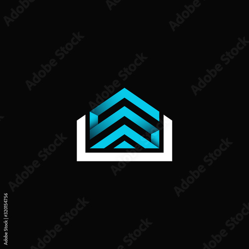Letter SAU SA SU creative modern premium logo design vector geometric font icon