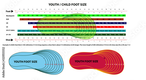 set of shoes chart size or socks chart size or measurement foot chart concept. Eps 10 vector, easy to modify 