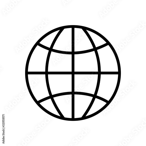 Global planet  worldwide internet web Icon for search on white background Vector EPS