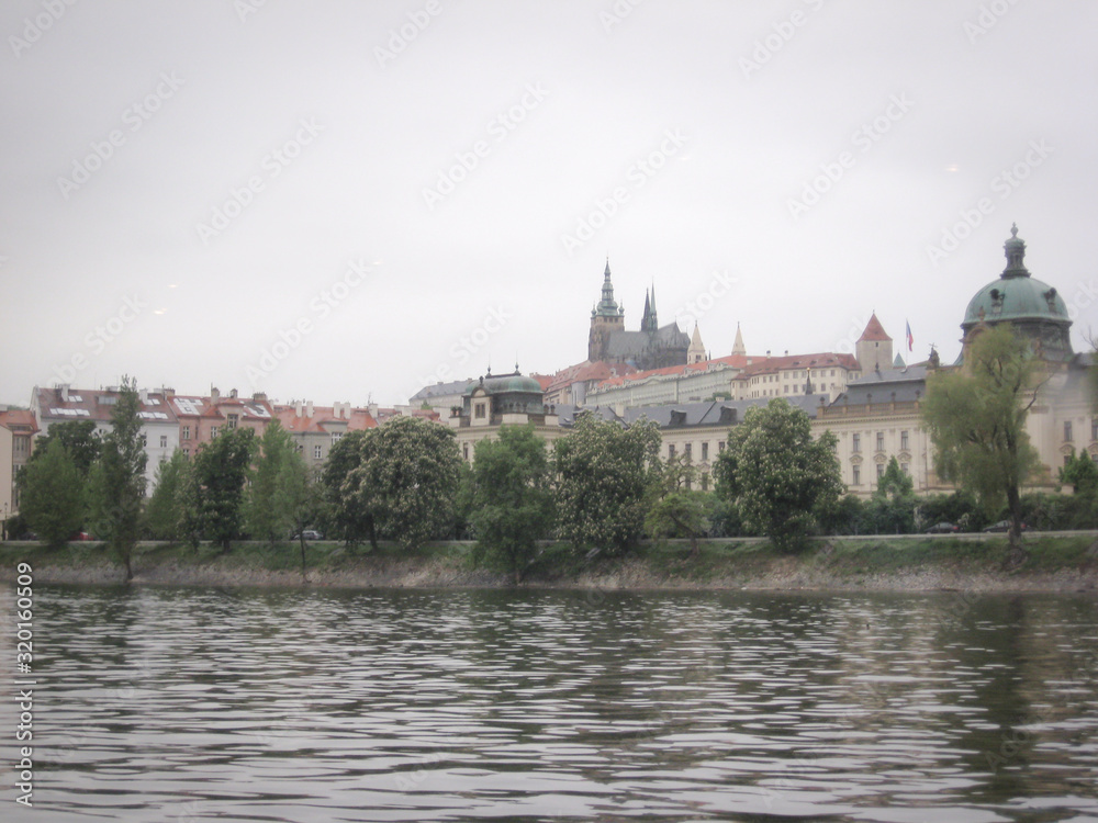 Incredible landscapes of Prague. Medieval Gothic cathedral of St. Vitus in Prague, the capital of the Czech Republic.