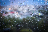Raindrops on the window. Rainy weather