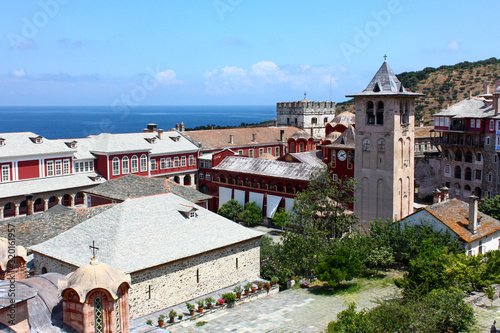 Mount Athos, Greece. 2011/7/27. The Holy and Great Monastery of Vatopedi – an Eastern Orthodox monastery on Mount Athos, Greece. photo