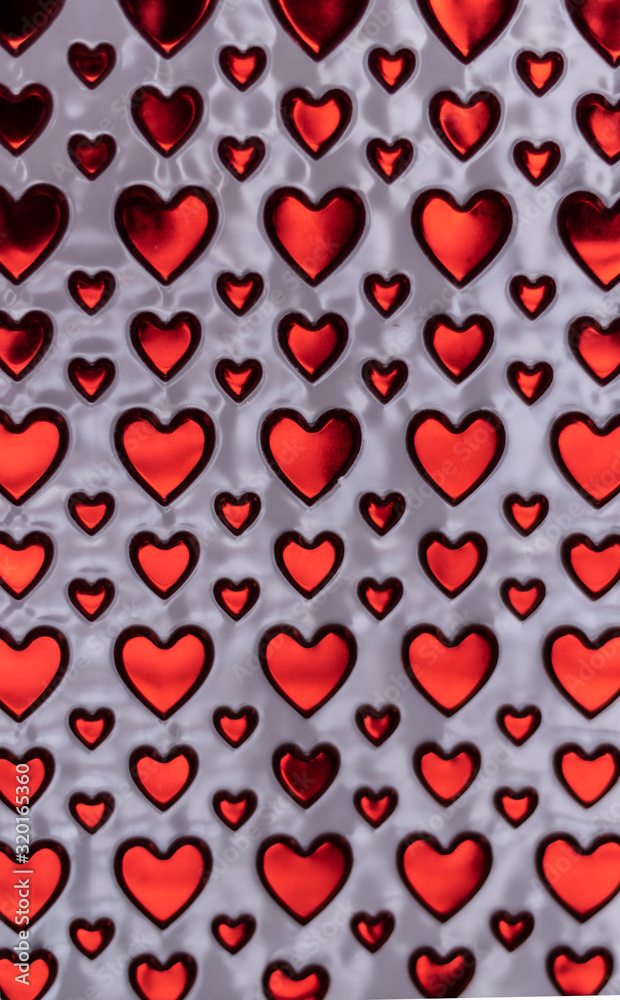 Red shiny heart pattern valentine