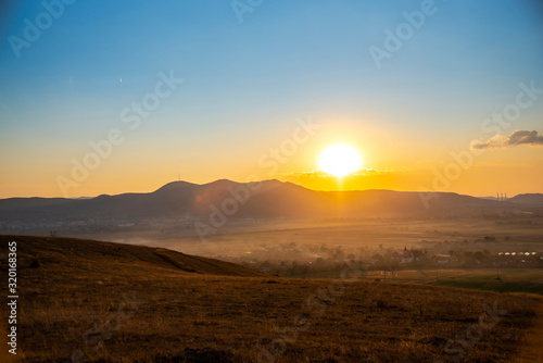 Landscape on the hill at the sunset © Ivanica