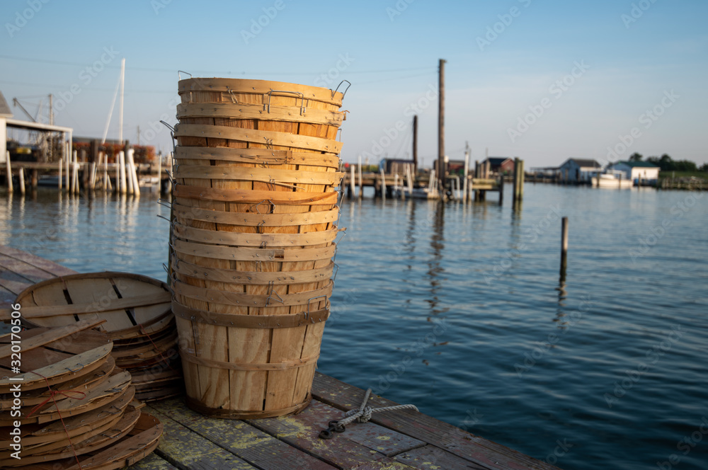 Bushel baskets for Maryland blue crabs Stock Photo | Adobe Stock