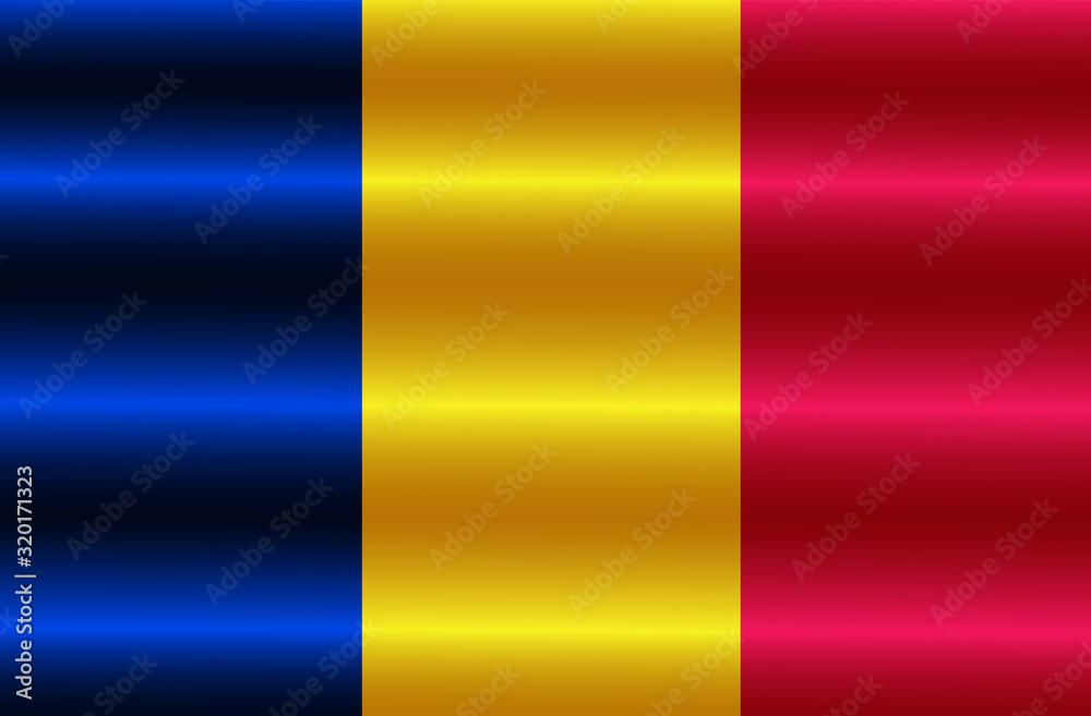 Obraz premium Bright button with flag of Romania. Happy Romania day button. Bright illustration with flag.