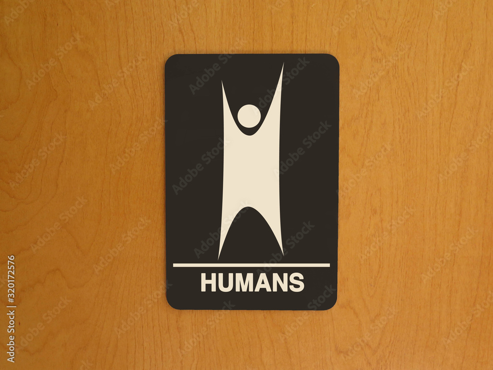 Restroom sign with a graphic symbol and the word, Restroom sign with a graphic symbol and the word,