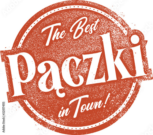 The Best Paczki Pastry in Town Vintage Stamp