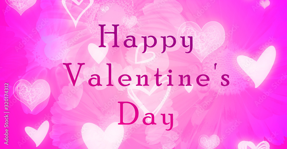 Valentine's day banner background, background with white hearts, love concept.