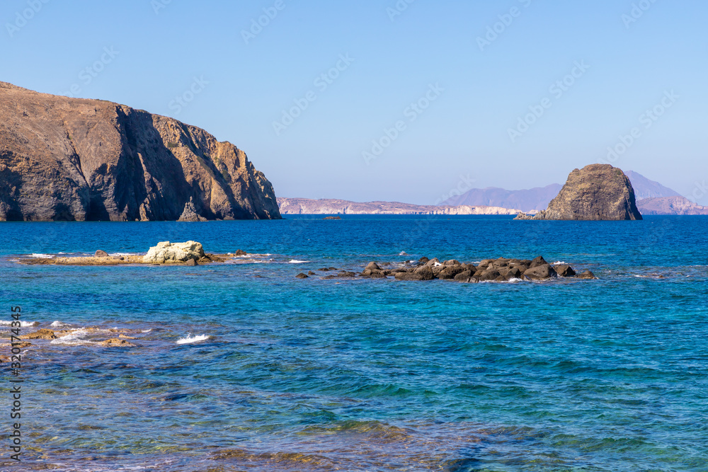 Mountains and cliffs in Pollonia beach