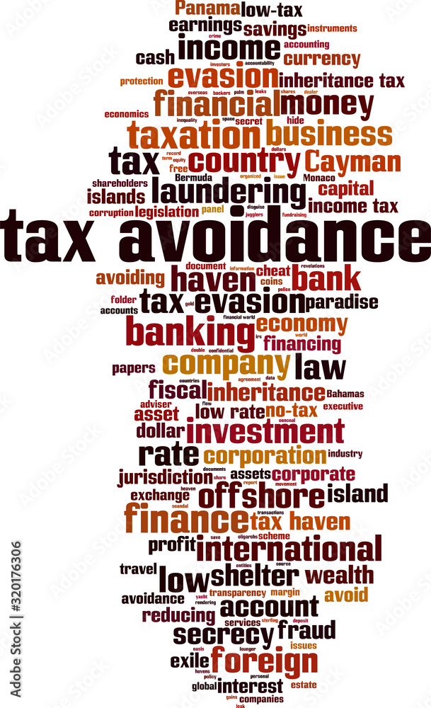 Obraz premium Tax avoidance word cloud