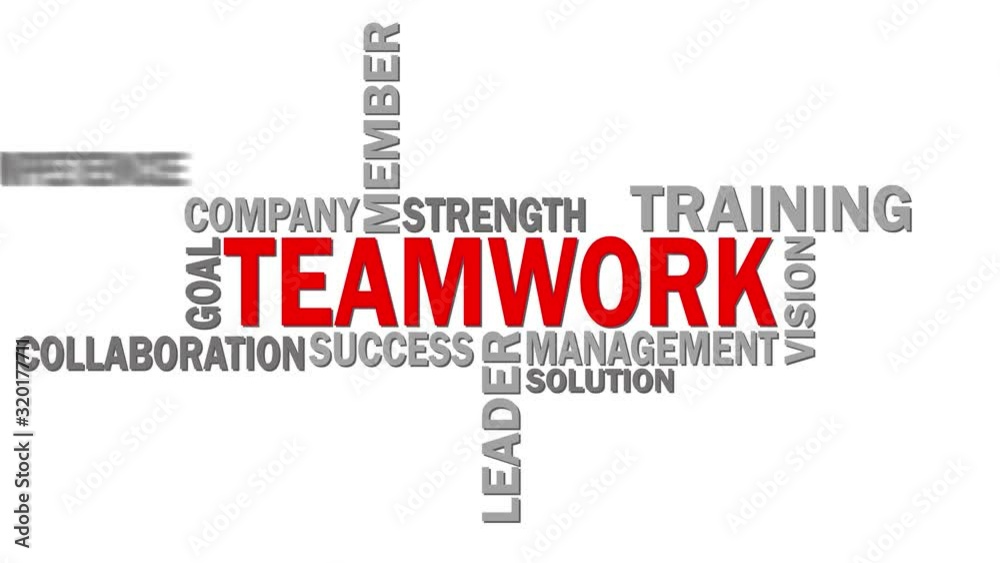 Teamwork word cloud animation, isolated on white background. Kinetic typography in 4k resolution Teamwork word cloud animation, isolated on white background. Kinetic typography in 4k resolution