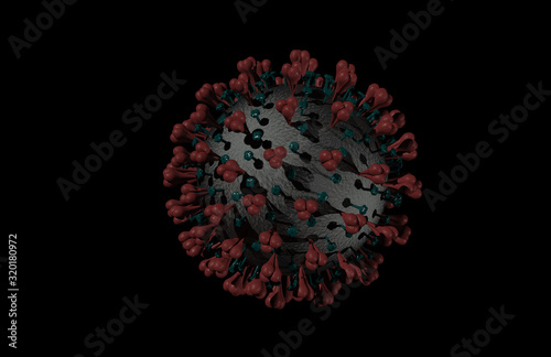 Artistic 3D rendered illustration of Corona virus 2019-nCoV