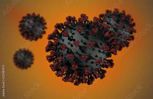 Artistic 3D rendered illustration of Corona virus 2019-nCoV