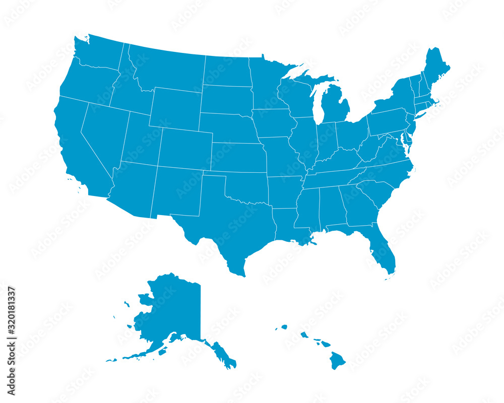 United States Of America Or USA Vector Illustration Map