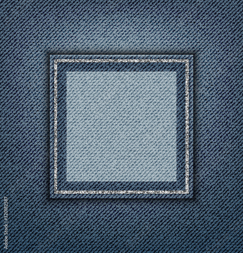 Blue denim square poster