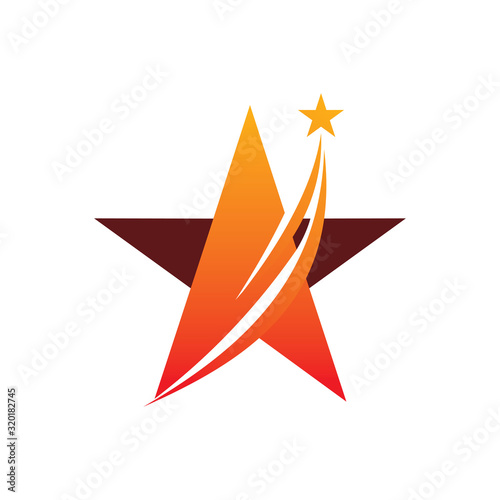 color star line reach logo design