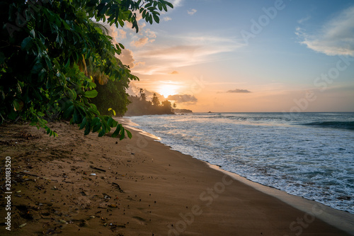 Tropical Paradise beach. Beautiful Anse Takamaka beach on Seychelles near LA Digue. photo