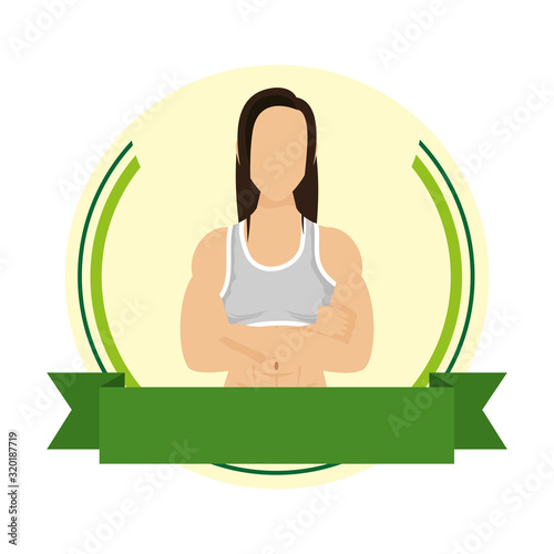 young woman athlete character in frame