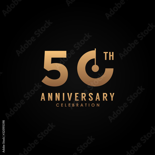 Fototapeta Naklejka Na Ścianę i Meble -  50th Line Anniversary Gold Numbers For Celebrate Moment