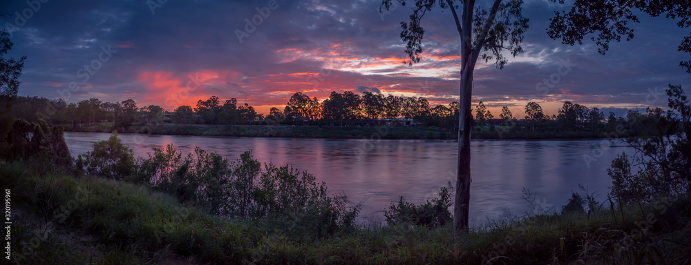 Panoramic River Sunset