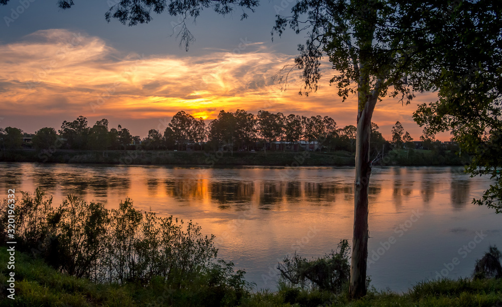 Panoramic River Sunset