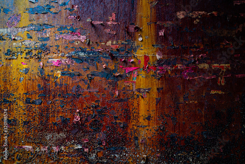 Rusty metal background. Red and yellow tone rusty texture