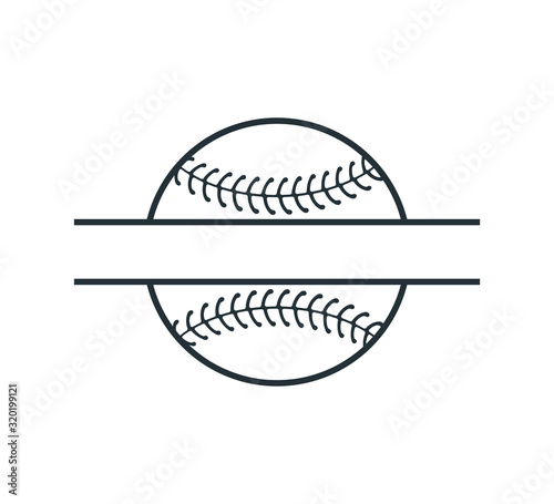 baseball softball stuff split badge name vector logo graphic design