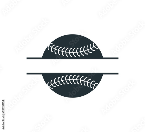 baseball softball stuff split badge name vector logo graphic design