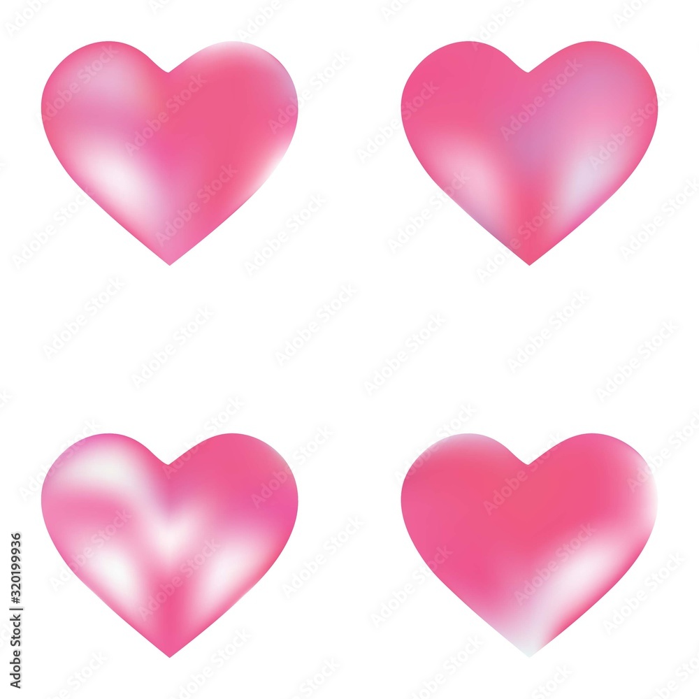 Collection of blurred backgrounds hearts.