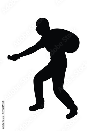 Robber silhouette vector