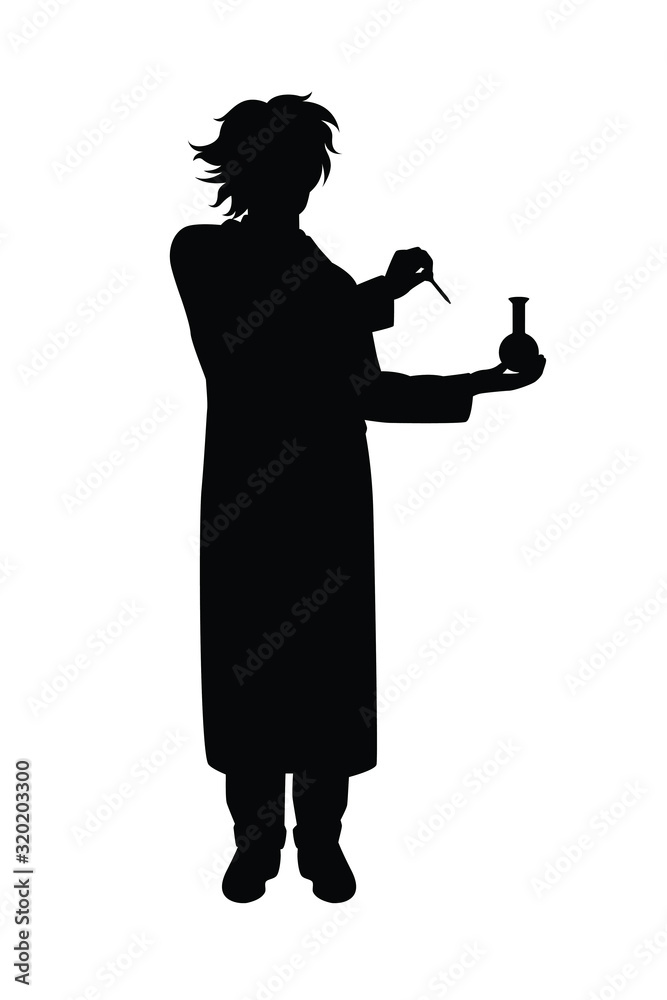 Scientist silhouette vector Stock-Vektorgrafik | Adobe Stock