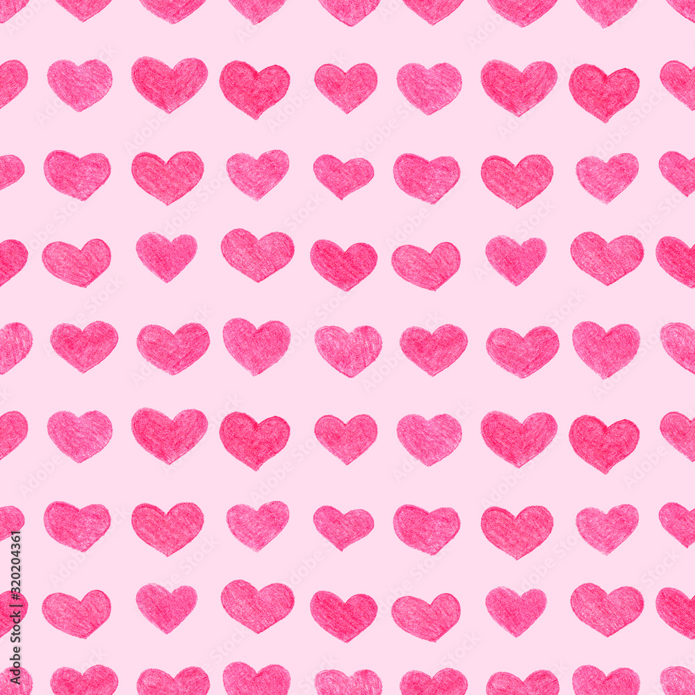 Seamless pattern of red hearts drawn by pencil. Red hearts on a light background. Shabby image. Scrapbooking. Elements for cards, prints, stickers and web. Love, wedding and valentines day. Seamless pattern of red hearts drawn by pencil. Red hearts on a light background. Shabby image. Scrapbooking. Elements for cards, prints, stickers and web. Love, wedding and valentines day.