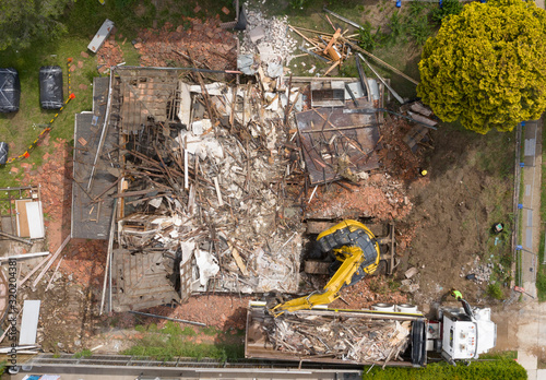 demolition of a house in Sydney, Australia.
