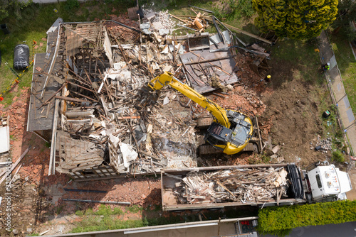 demolition  of a house in Sydney, Australia. photo