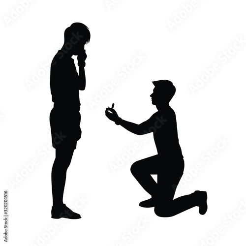 Gay lovers couple silhouette vector