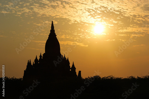 Beautiful sunset in the Bagan Valley, Myanmar © nelasova