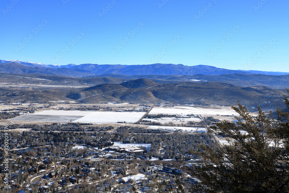 Park City Aerial view in winter, Utah