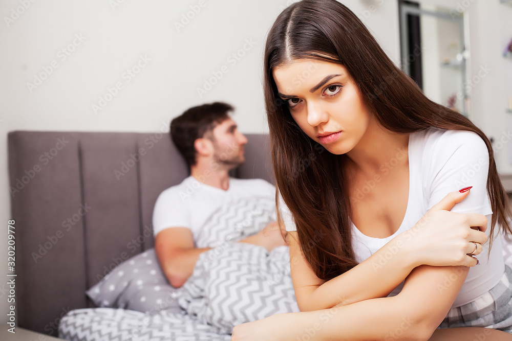 Stressed couple arguing and having marriage problems Stressed couple arguing and having marriage problems