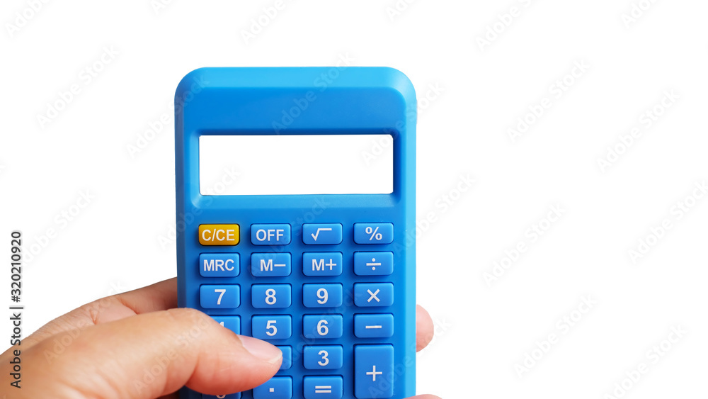 sky digital calculator on the top view white background sky digital calculator on the top view white background