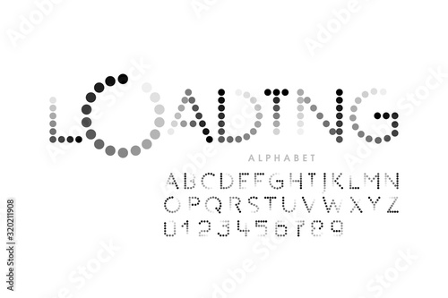 Loading bar style font, alphabet letters and numbers