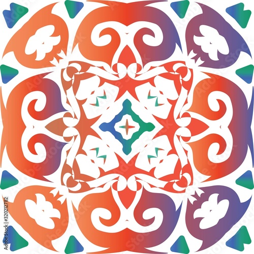 Ethnic ceramic tile in mexican talavera.