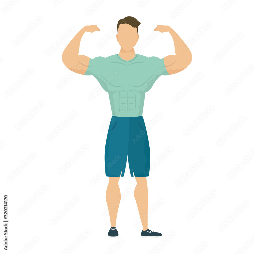 young strong man athlete character