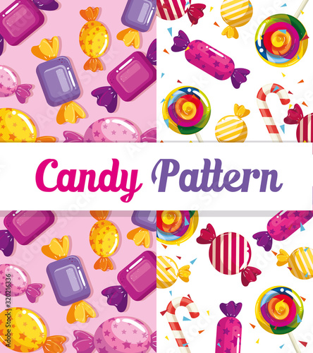 candy pattern with delicious caramels
