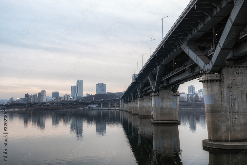 cheongdam bridge sunset